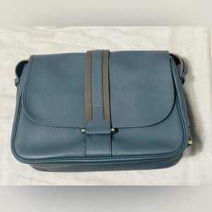 Authentic HERMÉS BLEU CLEMENCE BOURLINGUE MESSENGER BAG...